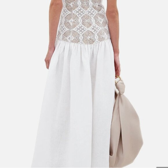 Silvia Tcherassi White Linen Pilar Maxi Gown, Size: MEDIUM - SOLD - Picture 6 of 15